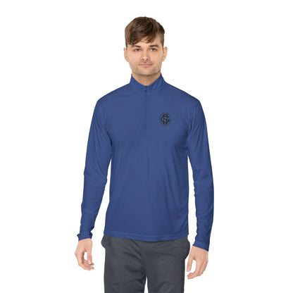 Monogram on  1/4-Zip (Black Logo) - Mens