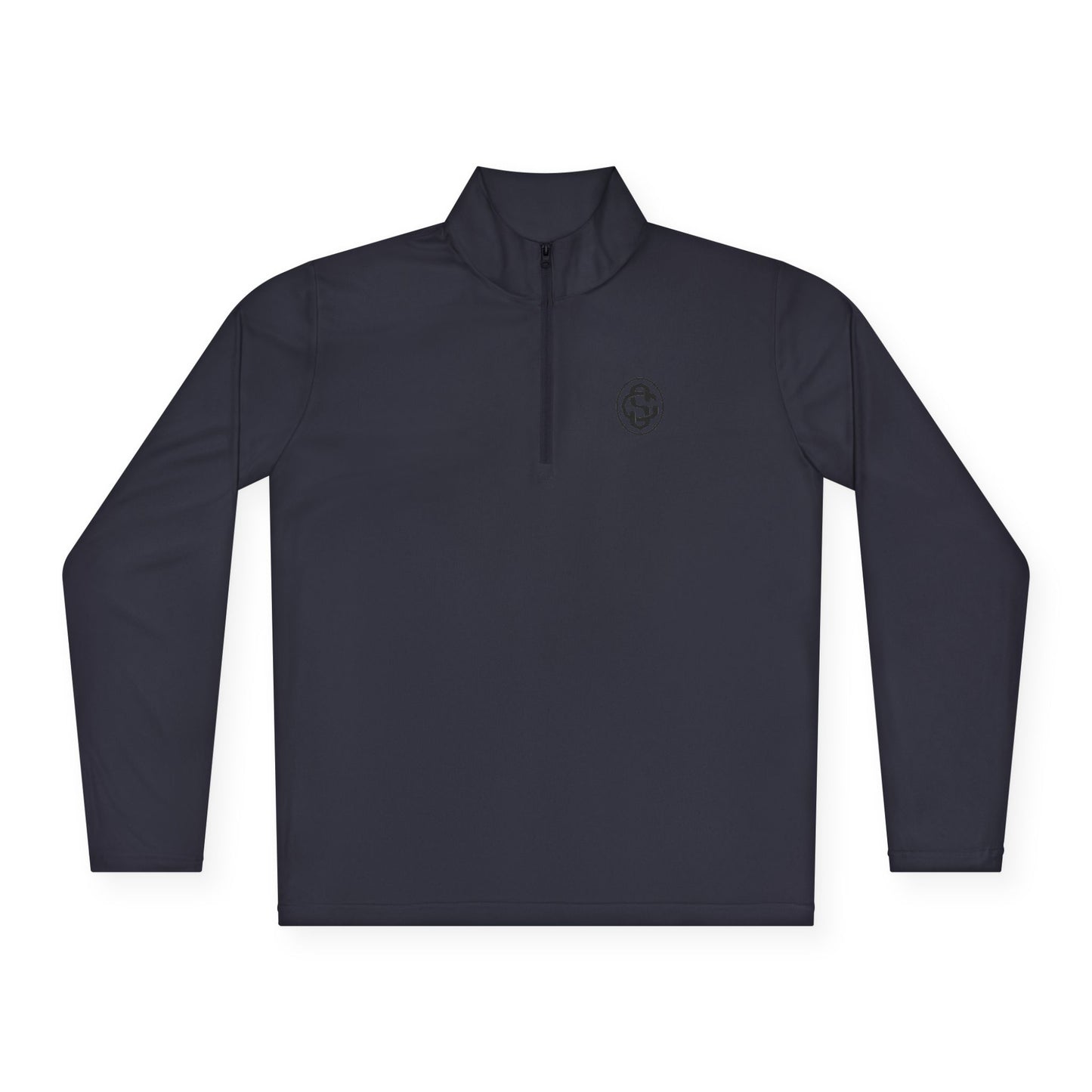 Monogram on  1/4-Zip (Black Logo) - Mens