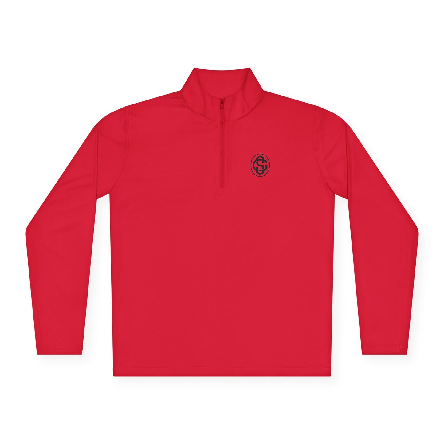 Monogram on  1/4-Zip (Black Logo) - Mens