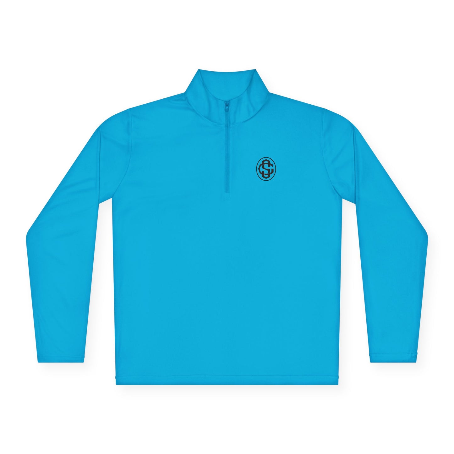 Monogram on  1/4-Zip (Black Logo) - Mens
