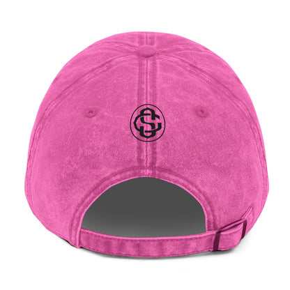Vintage Embroidered Cap - Bolty on Front / Monogram on Back (Black)