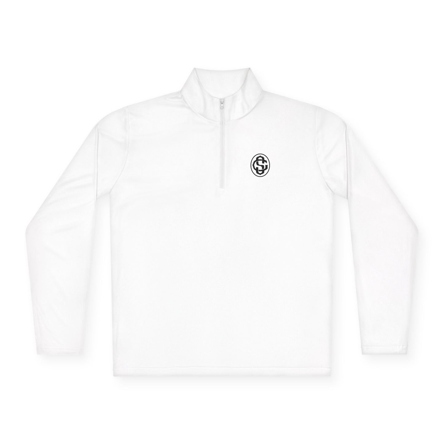 Monogram on  1/4-Zip (Black Logo) - Mens