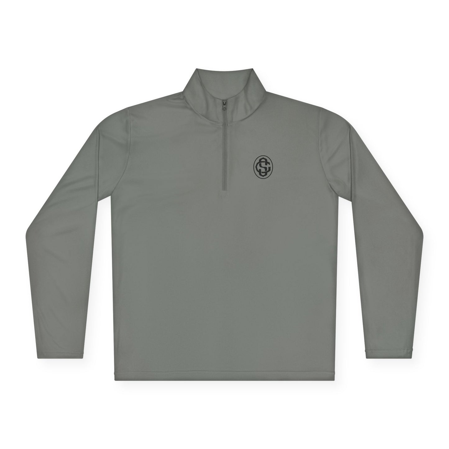 Monogram on  1/4-Zip (Black Logo) - Mens