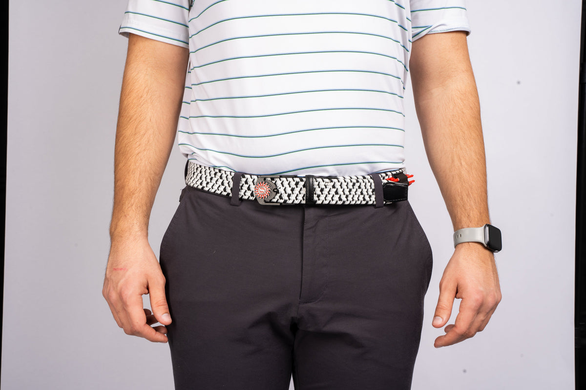 THE BRAIDED BYRD GOLF BELT - Black Capped Chickadee