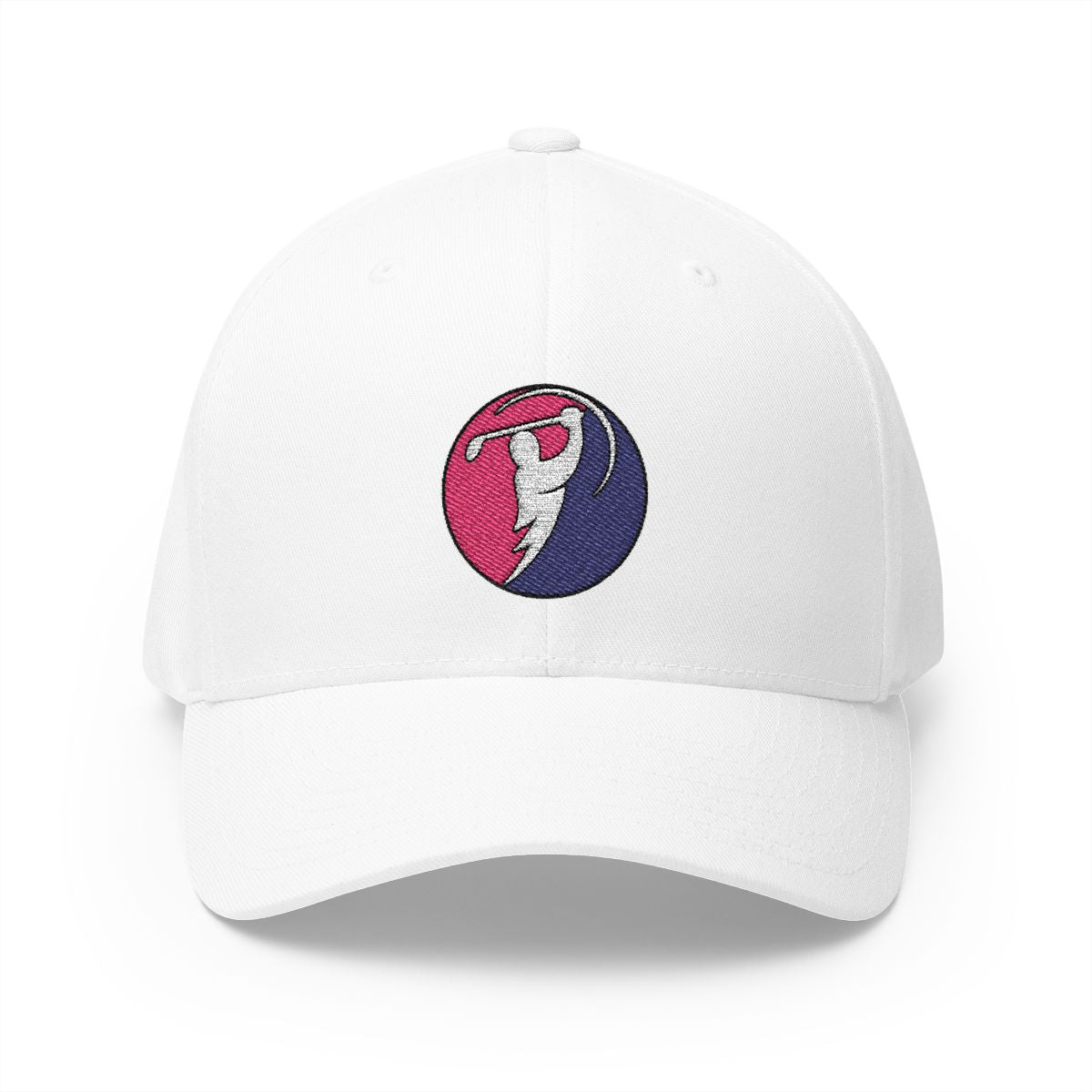 Fuchsia & Navy logo on White (front)