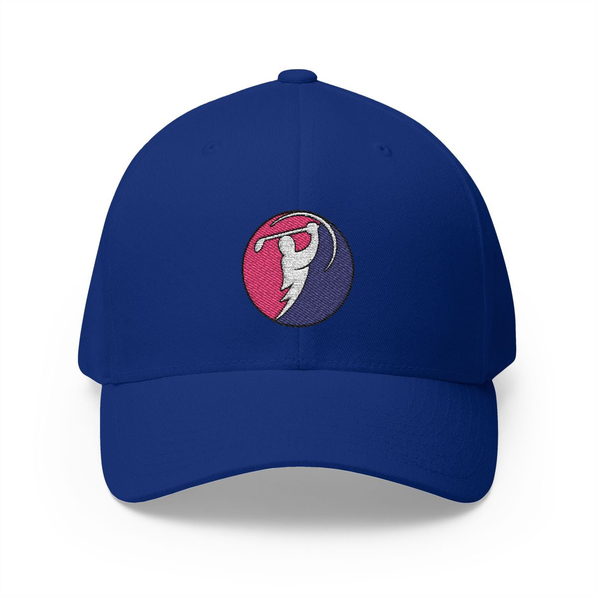 Fuchsia & Navy logo on Royal Blue (front)