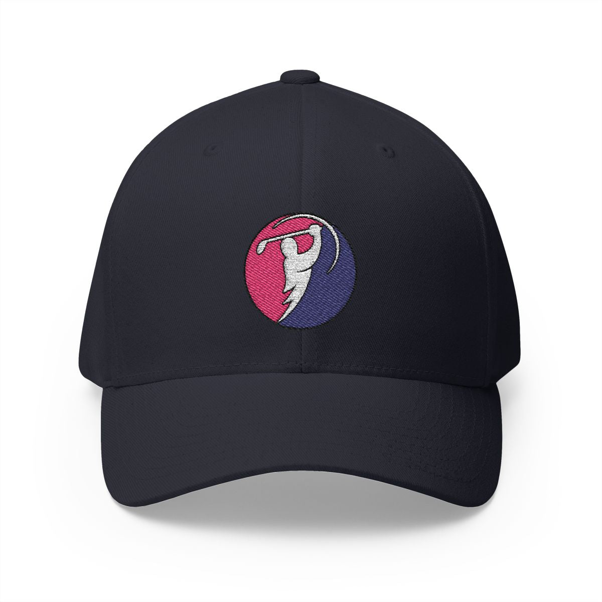 Fuchsia & Navy logo on Dark Navy (front)