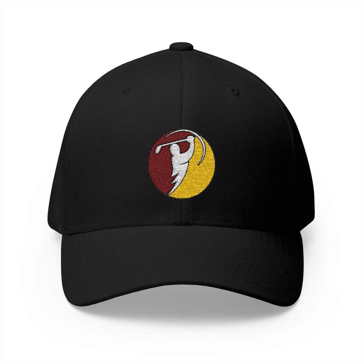 Maroon & Gold logo on Black (front)