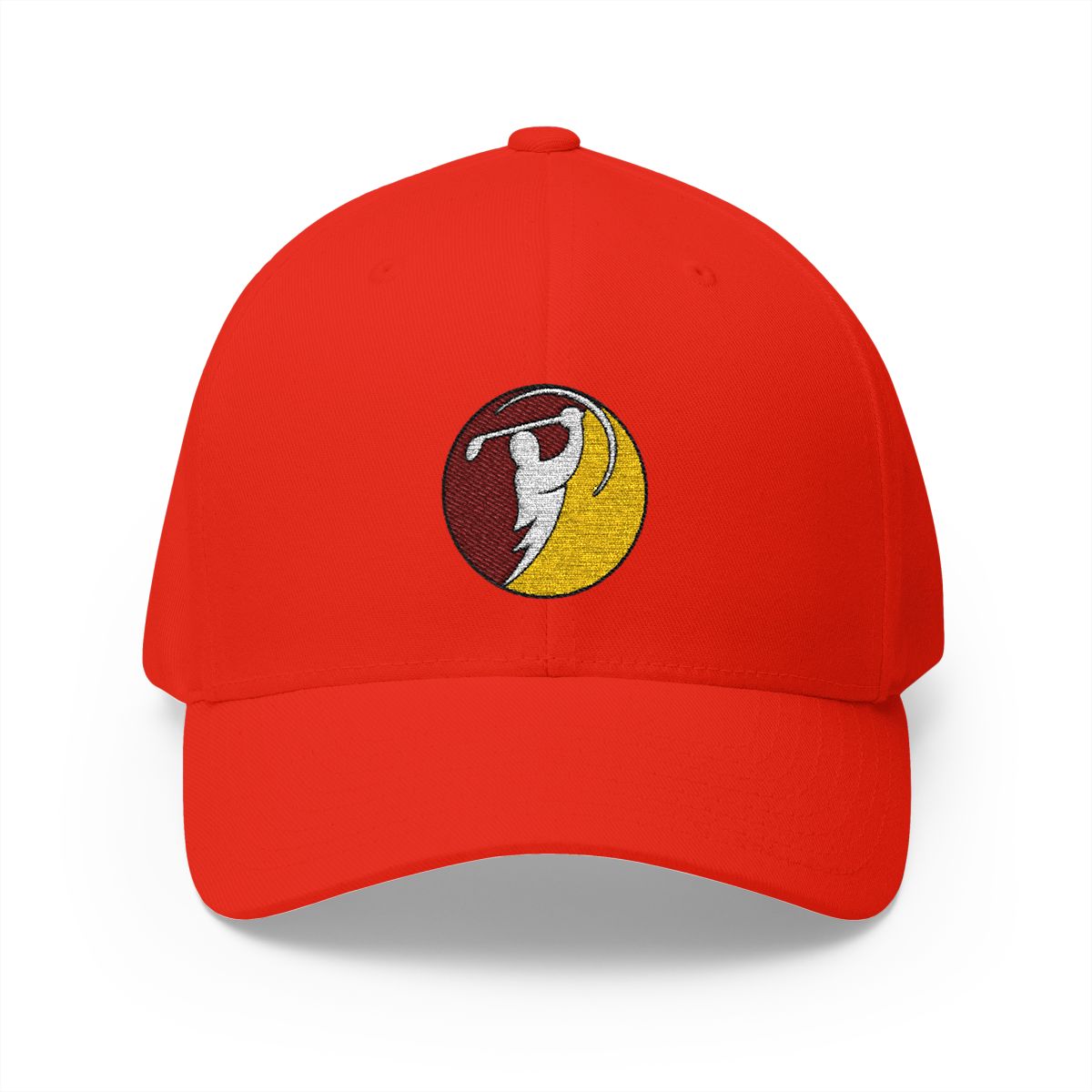 Maroon & Gold logo on Red (front)