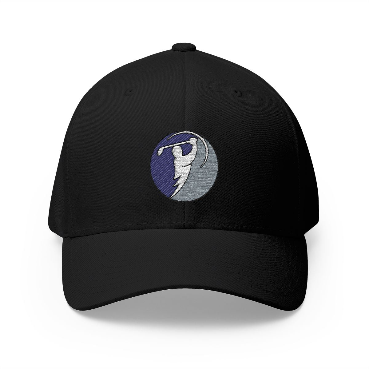 Navy & Silver logo on Black (front)