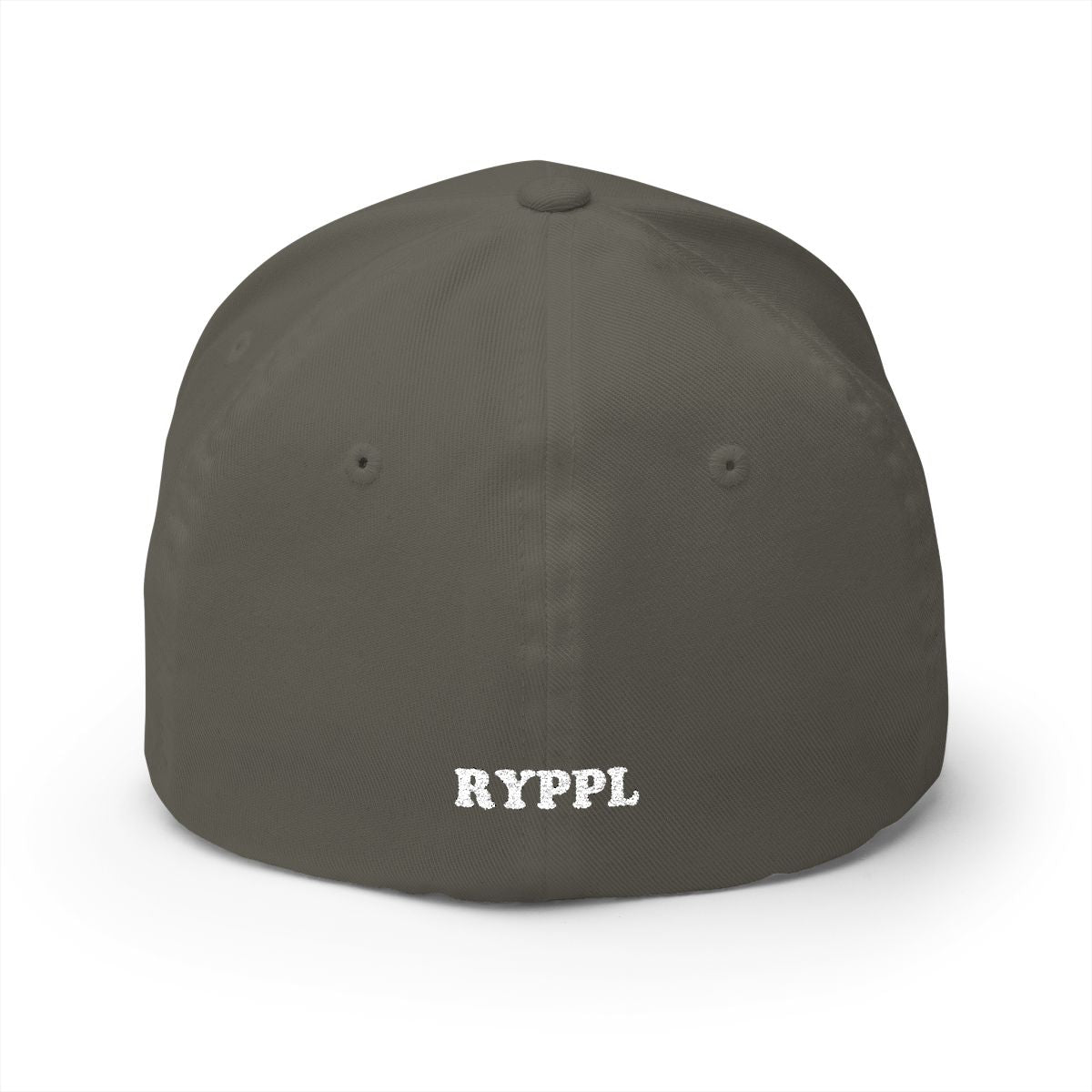 Navy & Silver logo on Olive (back)