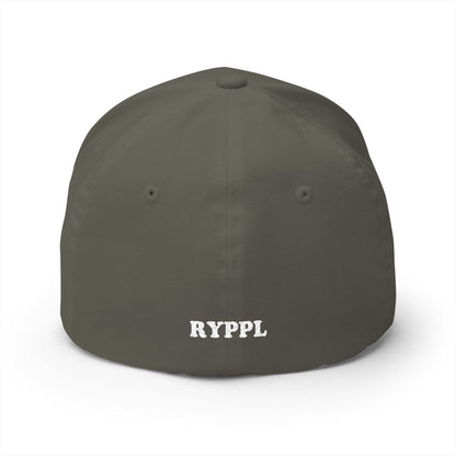 Navy & Silver logo on Olive (back)