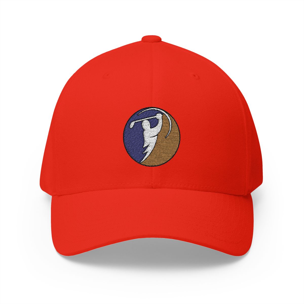 Purple & Gold logo on Red (front)