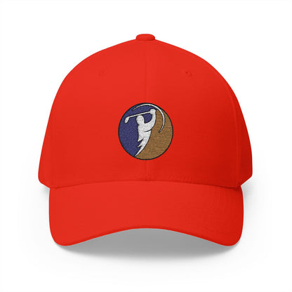Purple & Gold logo on Red (front)