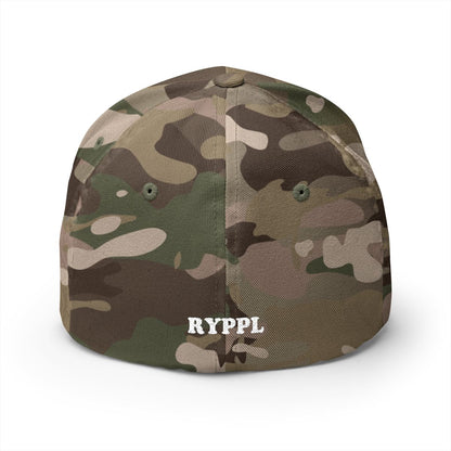 Purple & Gold logo on Multicam Green (back)