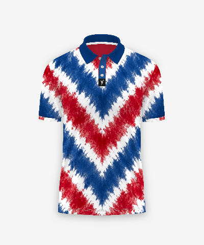 Chromatic Chevron polo mockup